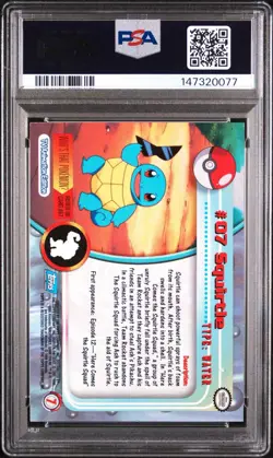 Squirtle Pokemon Topps TV 1999 #07 Trading Card - PSA 9 - Image 2