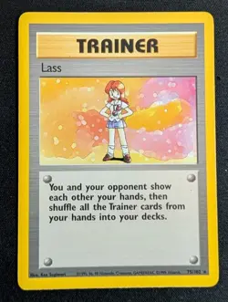 Lass 75/102 Rare Base Set Unlimited Pokemon TCG Card WOTC Vintage MP - Image 1