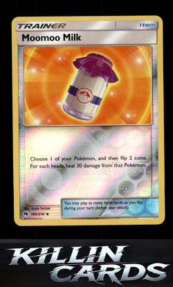 Reverse Holofoil Moomoo Milk 185/214 Pokemon Uncommon SM - Lost Thunder Card NM - Image 1