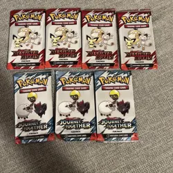 Lot of (7) Pokemon Destined Rivals Journey Together Fun Pack Boosters Sealed - Image 1