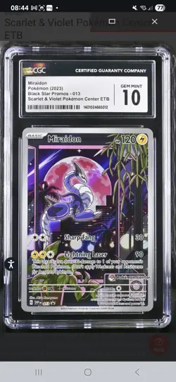 Pokemon Miraidon 013 Pokemon Center Exclusive CGC 10 Stamped Promo PC SVP 013 - Image 2