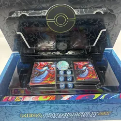 Mega Charizard X UPC Playmat, Deck box, Sleeves, Dice, And Coin - No TCG Cards - Image 1