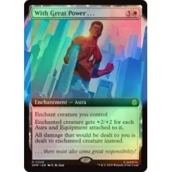 FOIL WITH GREAT POWER...(EXTENDED ART) X4 Marvel's Spider-man SPM Magic MTG CARD - Image 1