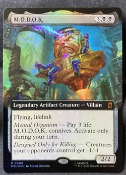 MTG Marvel Super Heroes 0408 MODOK Borderless Foil Rare - Near Mint - Image 1