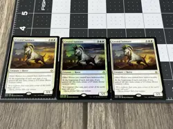MTG Crested Sunmare x3 Set 1x Foil, 2x Non-foil Hour of Devastation Mythic White - Image 1