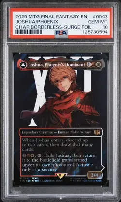 Joshua, Phoenix's Dominant (Borderless Surge Foil) #542 - Final Fantasy - PSA 10 - Image 3