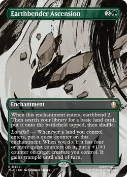 Earthbender Ascension 307 TLA Borderless Avatar Green MTG Landfall Mayer NM - Image 1