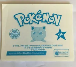 STICKER POKEMON N°154 " VENONAT " MERLIN TOPPS SERIE 2 DE 2000 - Image 2
