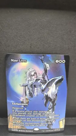 Nine Lives, Borderless Art Foil 0003, Spider-Man Marvel Universe Magic MTG NM - Image 1