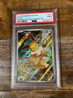 POKEMON 2025 Prismatic Evolutions ETB EEVEE Full Art SVP En #173 PSA 9 Mint 2 - Image 1
