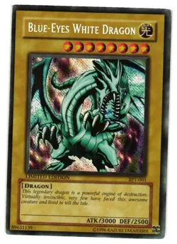 Yugioh Blue-Eyes White Dragon BPT-003 Secret Rare MP/HP - Image 1