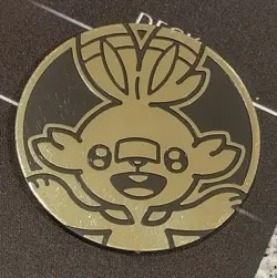 Pokemon Scorbunny Coin Jumbo Gold HOLO Coin - Near Mint Pokemon TCG coin - Image 1