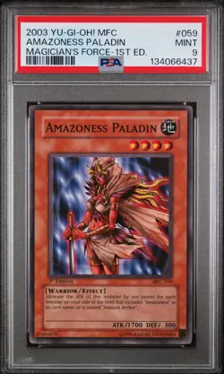 2003 YU-GI-OH! MFC-MAGICIAN'S FORCE 1ST ED #059 AMAZONESS PALADIN PSA 9 - Image 1