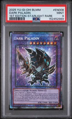 2025 YU-GI-OH! BLMM-BATTLES OF LEGEND: MONSTER MAYHEM #EN008 DARK PALADIN PSA 9 - Image 1