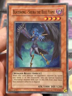 Yu-Gi-Oh! Blackwing - Shura the Blue Flame RGBT-ENPP2 Super Rare Limited Edition - Image 1