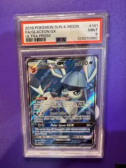 2018 POKEMON SUN & MOON ULTRA PRISM FA/GLACEON GX 141 PSA 9 - Image 1