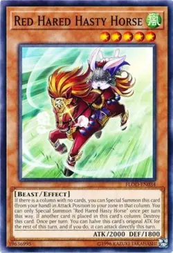 Red Hared Hasty Horse - FLOD-EN034 - Common - Unlimited Edition - Near Mint - Image 1