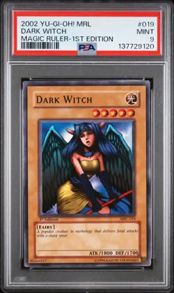 2002 YU-GI-OH! MRL-MAGIC RULER 1ST ED #019 DARK WITCH PSA 9 - Image 1
