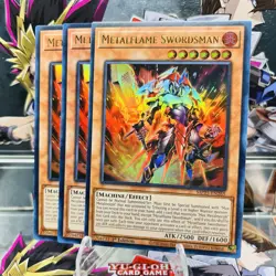 3x Yugioh Playset Metalflame Swordsman MP25-EN265 Ultra Rare 1st Ed Near Mint - Image 1