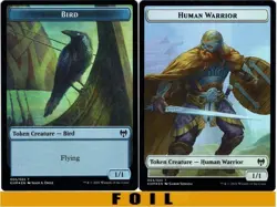 BIRD \ HUMAN WARRIOR TOKEN ** FOIL ** #02/05 - Kaldheim - NM MTG - Image 1
