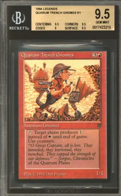 Magic MTG Legends Quarum Trench Gnomes BGS 9.5 (9.5, 9.5, 9, 9.5) GEM MINT - Image 1