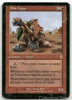 MINE LAYER 205 RARE ODYSSEY MAGIC: THE GATHERING HEAVILY PLAYED - Image 1