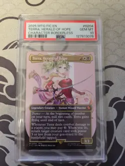2025 MTG Final Fantasy Terra Herald of Hope Borderless 0204 NonFoil PSA 10 - Image 1