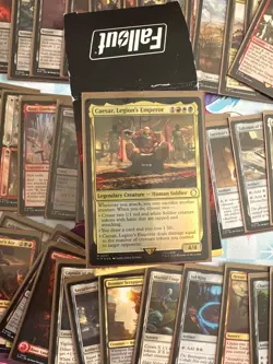 MTG Universes Beyond: Fallout Commander Deck Hail, Caesar Sleeved Deckbox - Image 1