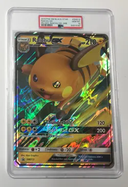 2019 Pokemon RAICHU GX Hidden Fates Promo JUMBO Card SM213 Pikachu PSA 10 POP 5 - Image 1