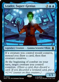 X 1 Leader Super Genius NM-M Marvel Super Heroes Magic the Gathering - Image 1