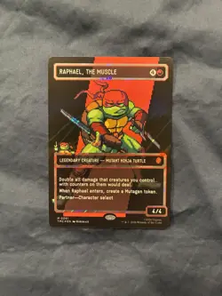 Raphael, The Muscle (0091) (Borderless Surge Foil) TMNT Ninja Turtles Pixel Foil - Image 2