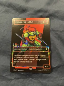 Raphael, The Muscle (0091) (Borderless Surge Foil) TMNT Ninja Turtles Pixel Foil - Image 3
