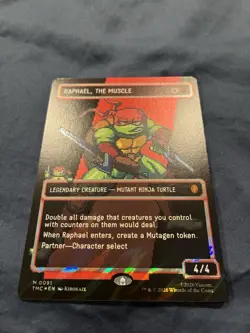 Raphael, The Muscle (0091) (Borderless Surge Foil) TMNT Ninja Turtles Pixel Foil - Image 4