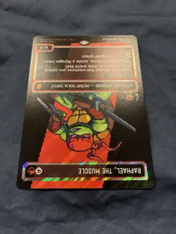 Raphael, The Muscle (0091) (Borderless Surge Foil) TMNT Ninja Turtles Pixel Foil - Image 5