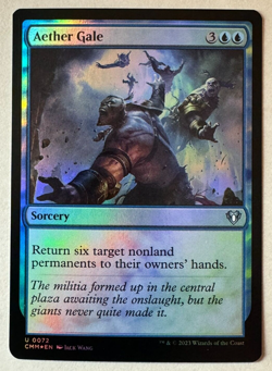 Aether Gale Foil Commander Masters 0072 MTG NM+ NP - Image 1