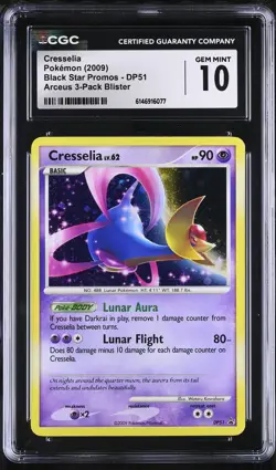 CGC 10 GEM MINT Cresselia DP51 Black Star Promos Holo Pokemon Card - Image 1