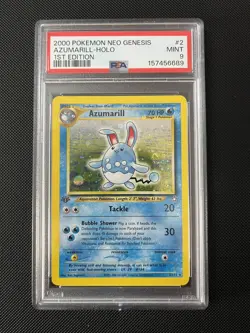 Pokemon TCG | 1st Edition Neo Genesis Azumarill Holo Rare 2/111 | PSA 9 💧 - Image 1