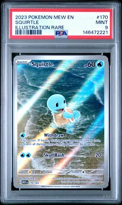 2023 POKEMON MEW EN-151 ILLUSTRATION RARE #170 SQUIRTLE PSA 9 - Image 1