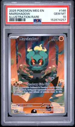 2025 POKEMON MEG EN-MEGA EVOLUTION ILLUSTRATION RARE #146 MARSHADOW PSA 10 - Image 1