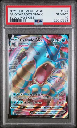 2021 POKEMON SWORD & SHIELD EVOLVING SKIES #029 FULL ART/GYARADOS VMAX PSA 10 - Image 1