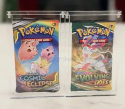 Pokemon Single Booster Pack Acrylic Case Magnetic Lid Protective Display - Image 1