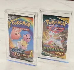 Pokemon Single Booster Pack Acrylic Case Magnetic Lid Protective Display - Image 2