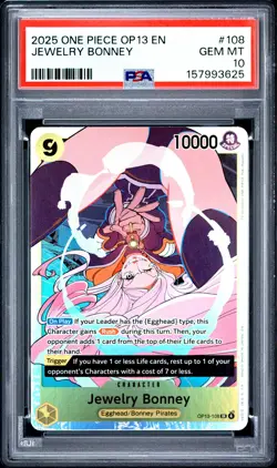 2025 ONE PIECE OP13-CARRYING ON HIS WILL #108 JEWELRY BONNEY PSA 10 - Image 1