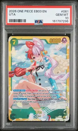 Uta 2026 One Piece EB03 Heroines Edition Secret Rare #061 PSA 10 - Image 1