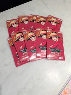 Bandai One Piece Card Game OP-13 Carrying On His Will Booster Pack Lot (10) - Image 1