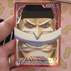 Bandai One Piece CCG Edward.Newgate OP02-001 Leader Paramount War Alt Foil EN - Image 1