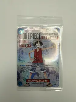 One Piece Monkey D. Luffy US College Basketball Promo Cards (NM Sealed) - Image 1