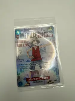 One Piece Monkey D. Luffy US College Basketball Promo Cards (NM Sealed) - Image 3