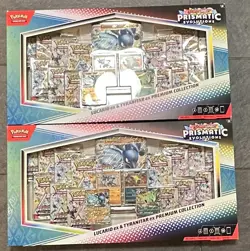 Pokemon Prismatic Evolutions Lucario & Tyranitar EX Premium Collection Lot Of 2 - Image 1
