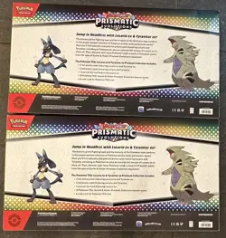 Pokemon Prismatic Evolutions Lucario & Tyranitar EX Premium Collection Lot Of 2 - Image 3